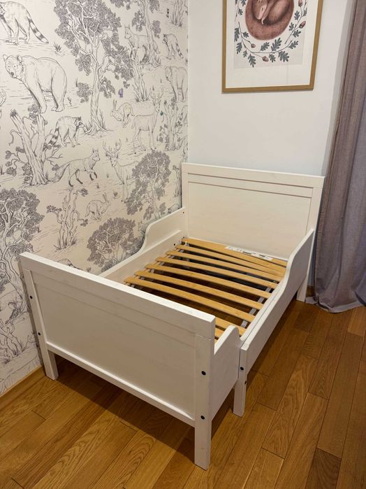 Rozsuwane łóżko dziecięce IKEA SUNDVIK ze stelażem 80x130 80x165 80x200