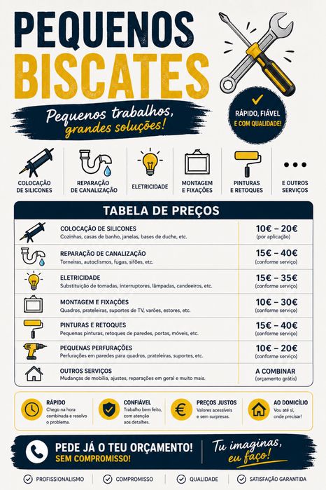 Biscates e mudanças