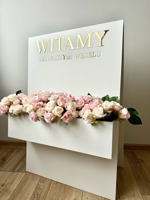 Tablica powitalna flowerbox Witamy dekoracje sali wesele ślub