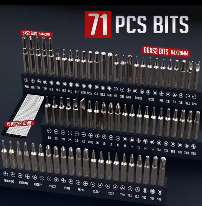 Прецизионная, аккумуляторная викрутка отвёртка набор 75 шт