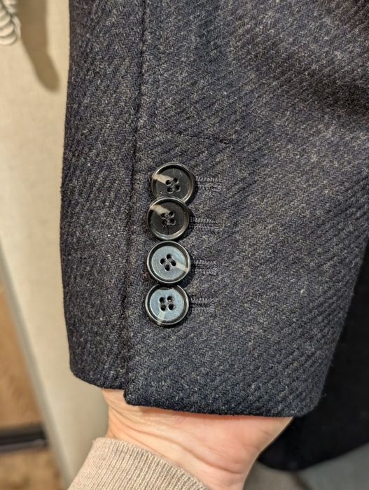 Мужское пальто H&M S/M приталенное, тёплое (61% шерсть)