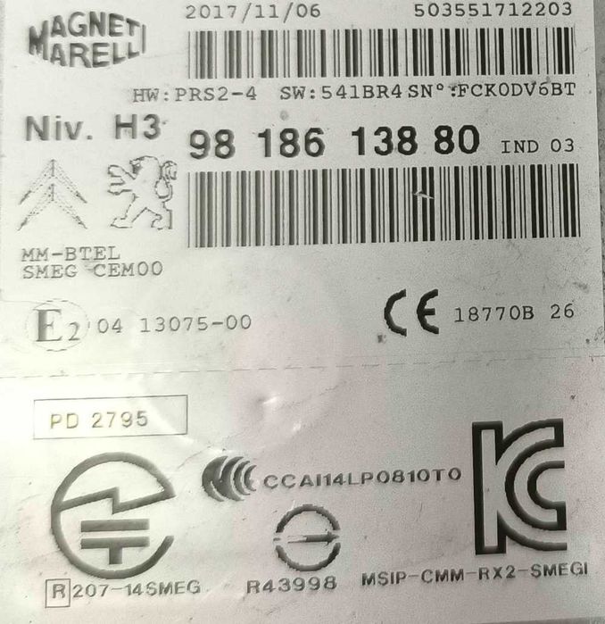 Rádio / Auto Rádio 9818613880 - CITROËN C4 CACTUS