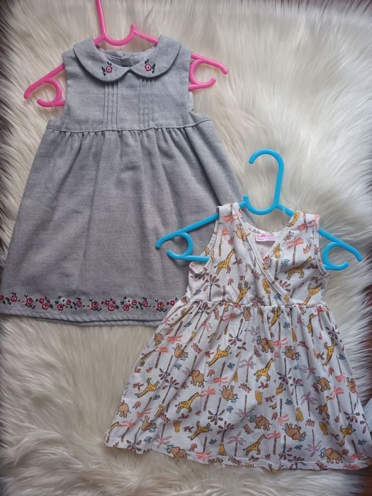 Zestaw sukienek 86cm dziewczynka