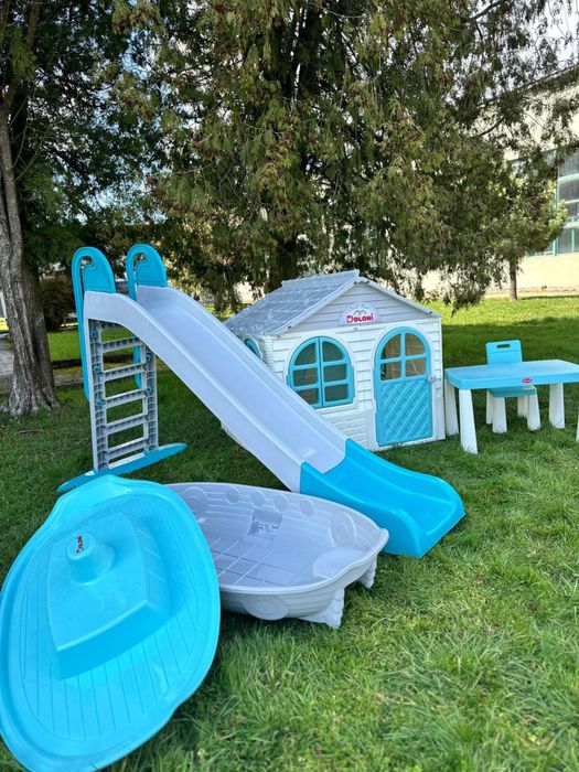 Дитячий будиночок, гірка, пісочниця| Детская песочница, горка, качеля