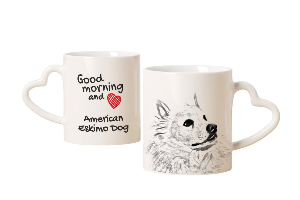 American Eskimo Dog kubek z psem good morning serce Art-Dog
