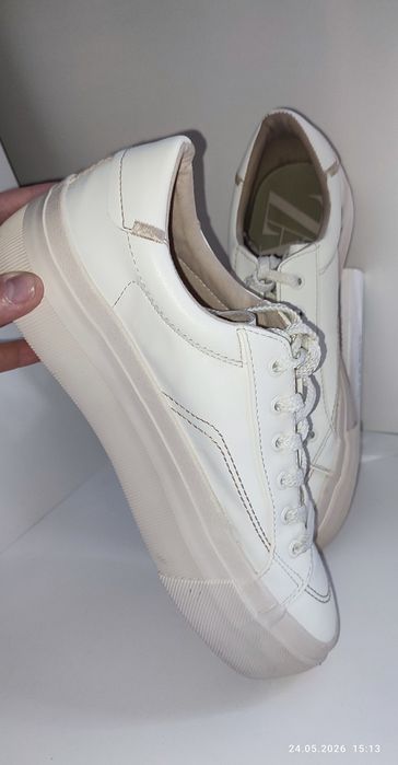 белые кеды ZARA на платформе 39