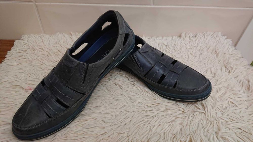 Buty męskie letnie, lekkie ze skóry naturalnej  od Lasocki