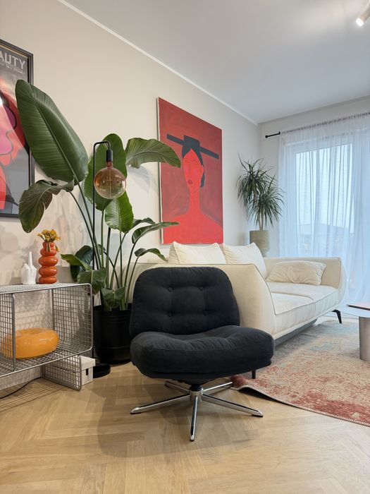 fotel ikea czarny vintage retro