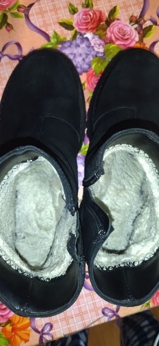 Замшевые зимние ботинки