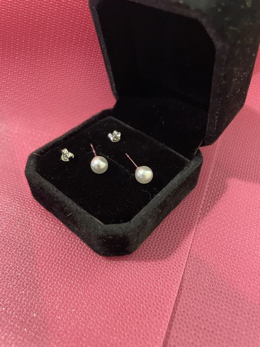 Срібні сережки, сережки з перлами