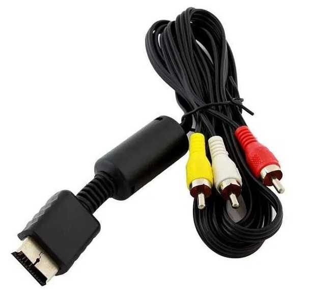Kabel AV 3x chinch do konsoli PS3 PS2 + Kabel zasilający 1,5m ósemka