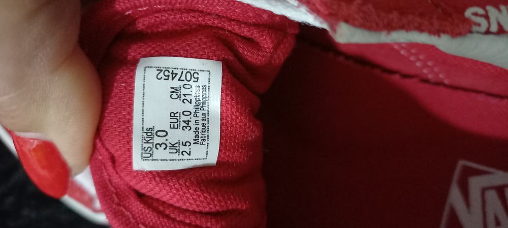 Tenis Vans vermelhas para menino, tamanho 34