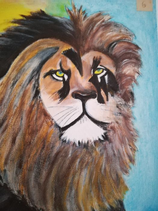 Hand-painted Lion Canvas424934183085035521