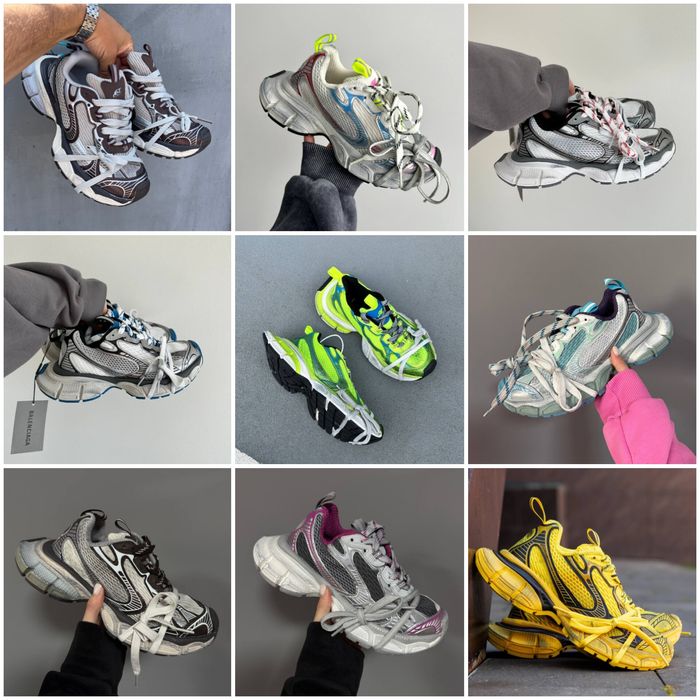 р36-45 Кросівки Balenciaga 3XL White Black Grey Violet Yellow Silver