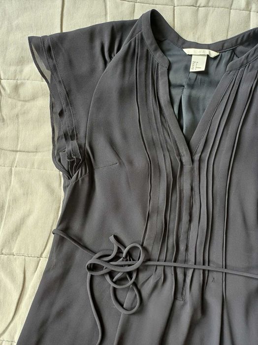 H&M granatowa sukienka elegancka 34 XS - 36 S