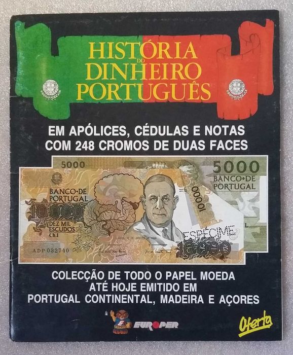 Caderneta de cromos História Do Dinheiro Português completa
