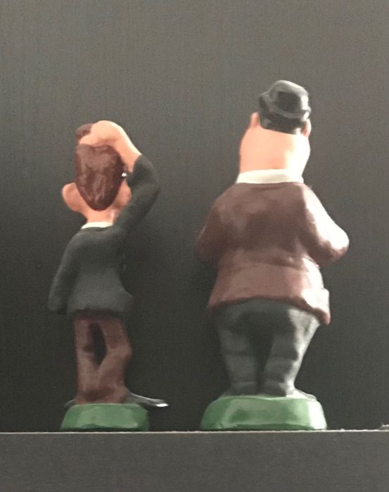 Bonecos em louça Laurel & Hardy