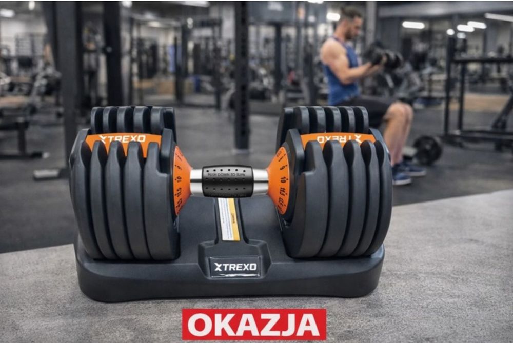 Hantle żeliwne regulowane Trexo 1x 24 kg