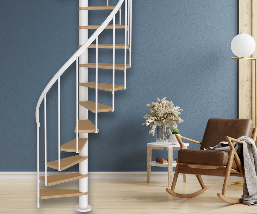 Nowoczesne schody spiralne Las Vegas Biel /BUK fi 140 cm