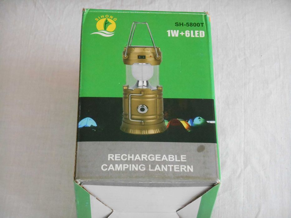 Кемпінгова лампа на сонячній батареї з функцією павербанку для подорож