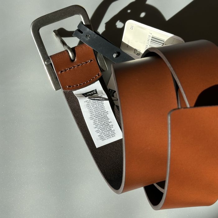 Ремінь ОРИГІНАЛ Levis Шкіряний (125см) Коричневий