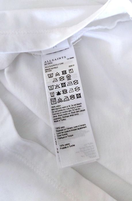 AllSaints - Brace__Koszulka polo / t-shirt biała kr.rękaw__M