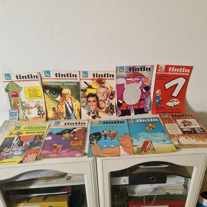 Varias  bandas desenhadas tim tim  em revistas