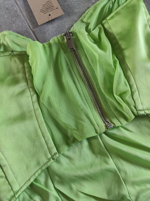 Bershka top gorset nowy XS S M zielony
