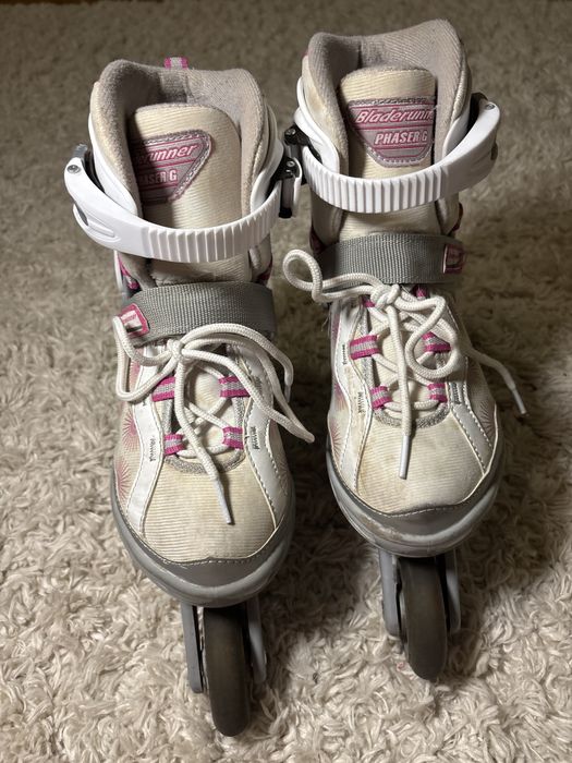 Ролики, біло-рожеві