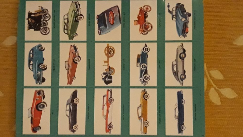 revista fotos em selos de automóveis antigos ano 1957