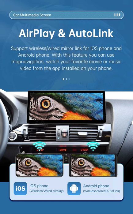 Apple CarPlay Android Auto Linux Radio Multimedialne FM RDS Bluetooth Nawigacja Yanosik AUX Google Maps BMW X3 F25 BMW X4 F26