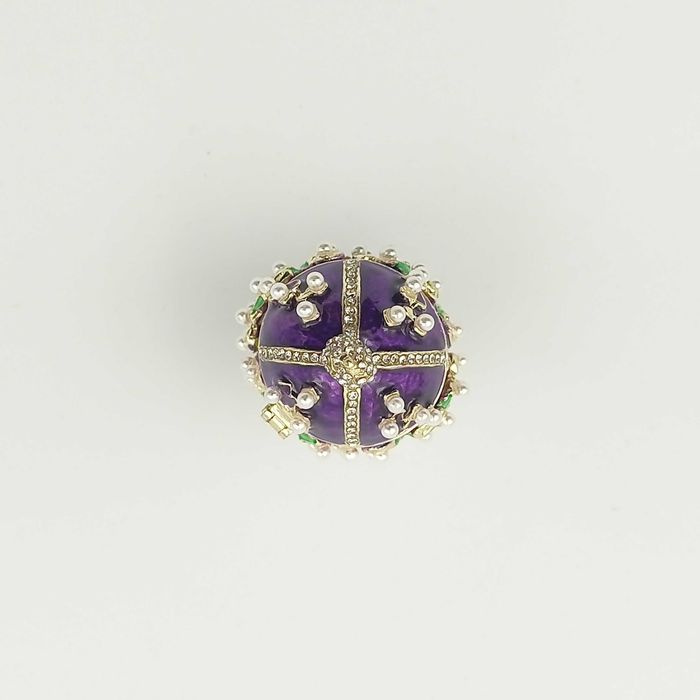 Jajko faberge pojemniki szkatułka małe fioletowe styl wiktoriański