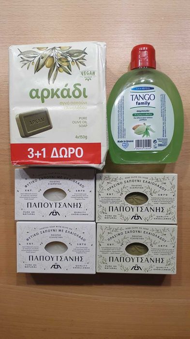 Оливковое мыло и шампунь с мигдалем Греция