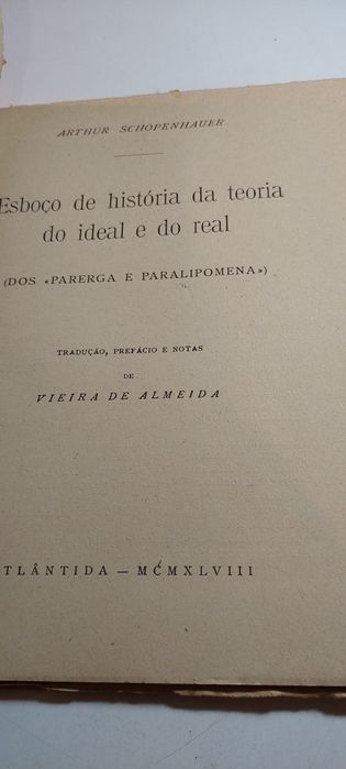 Esboço de História da Teoria do Ideal e do Real - Arthur Schopenhauer