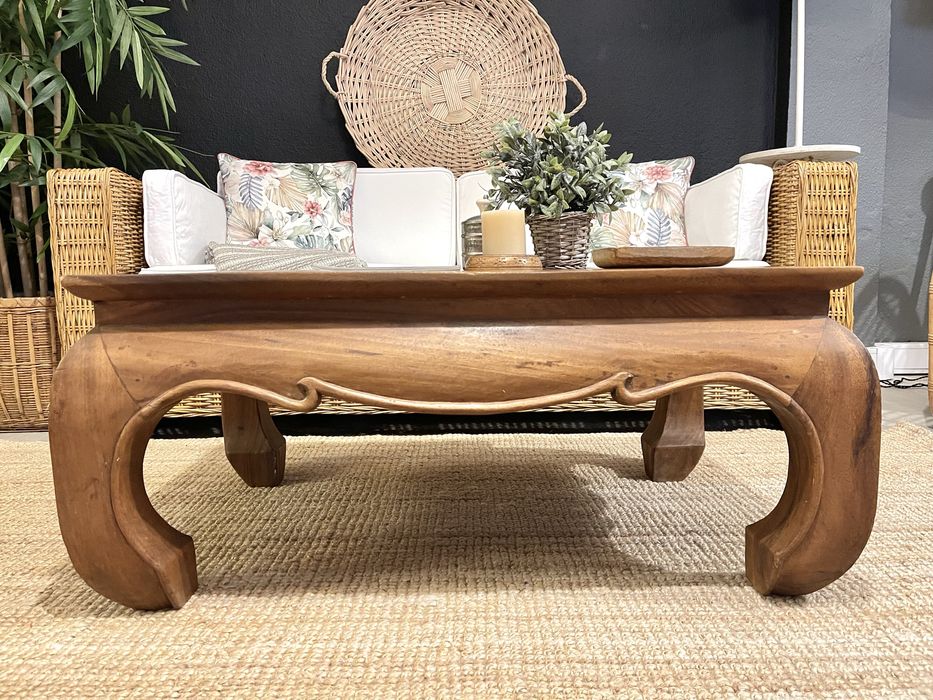 2 mesa, centro, apoio, aparador, teca, oriental, indonésia, rústica