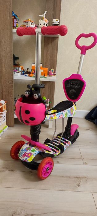 Дитячий самокат 5 в 1 3-х колісний Best Scooter з батьківською р