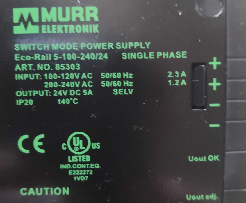Fonte alimentação Nova Murr Eco-Rail 5A monofásica Art. No. 85303