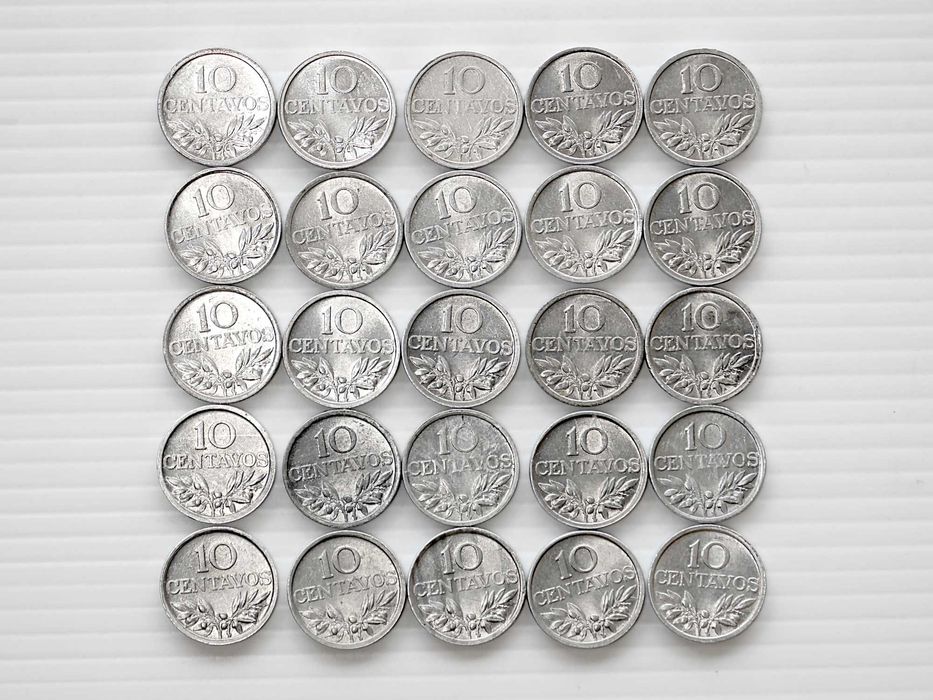 Lote de 25 Moedas 10 Centavos 1974