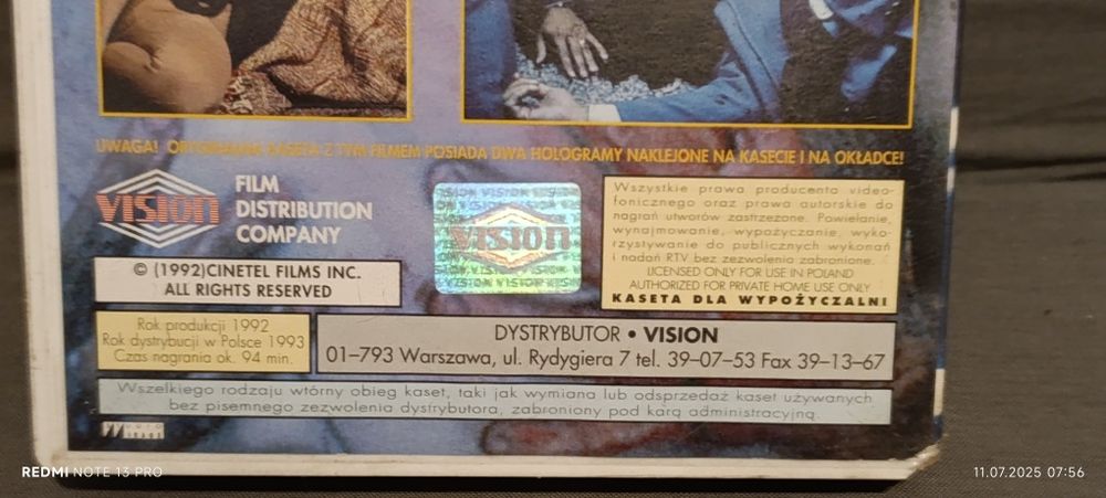 Sprzedam film na kasecie VHS bezlitosny 3