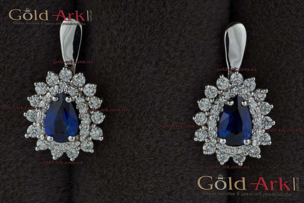 Сережки з сапфірами та діамантами