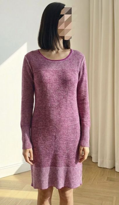 Esprit S/M ciepła krótka sukienka wełna dzianina tie-dye