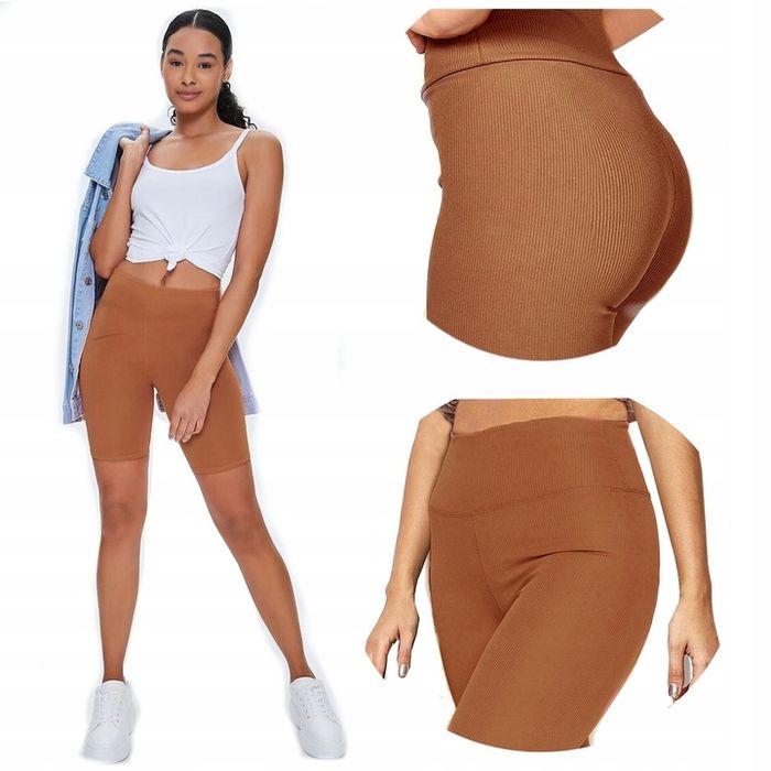 Krótkie Legginsy Kolarki Biker Shorts Prążek 3/4xl