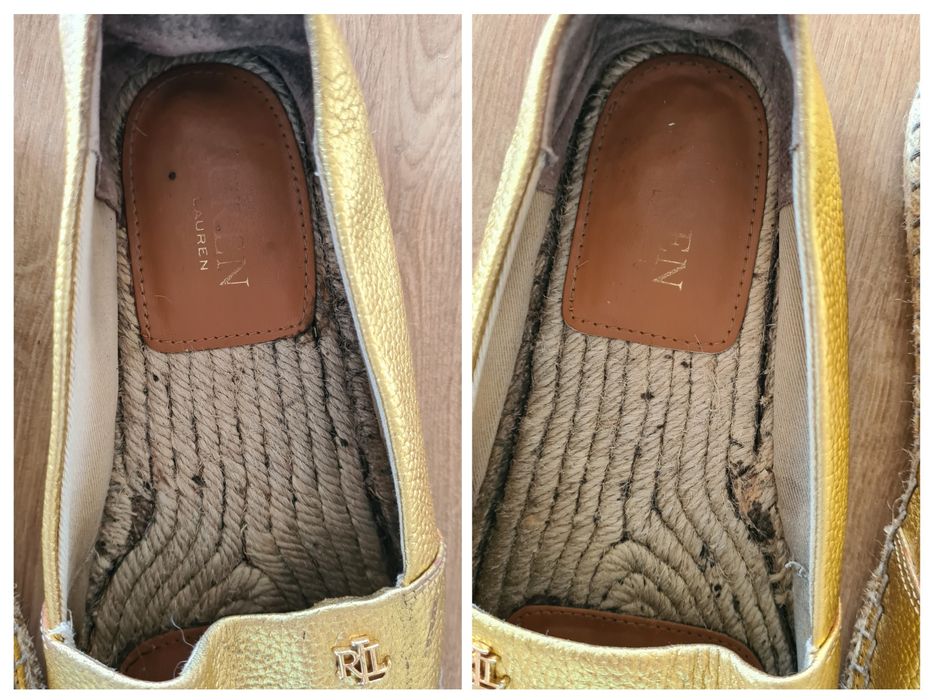 Espadryle Ralph Lauren. Złote. Cameryn. Rozmiar 37. Skóra