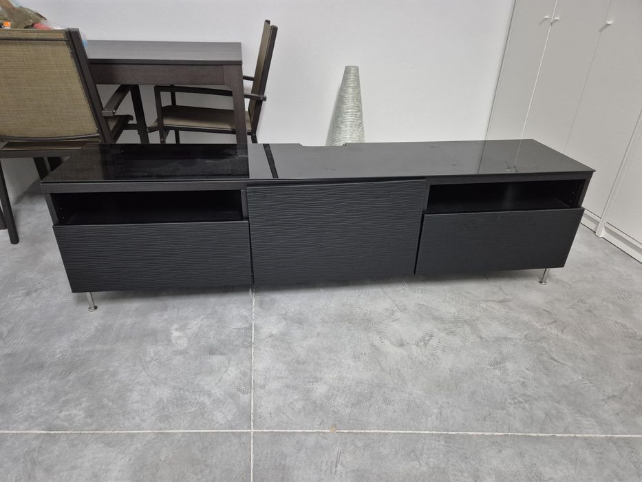 Vendo móvel TV com vidro no topo