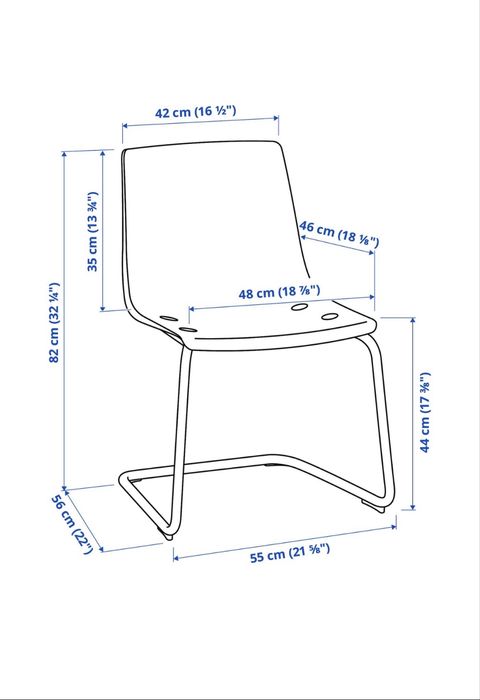 Cadeira Ikea Tobias. Azul