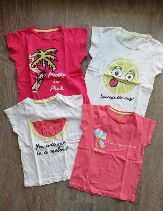 Conjunto 4 t-shirts menina Tam 5-6 anos