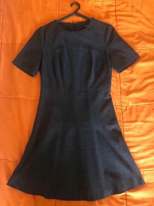 Vestido Cinza Escuro Mango