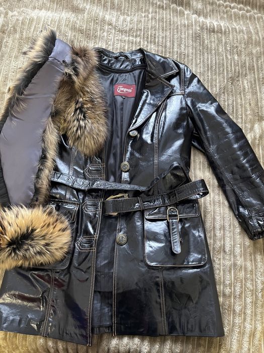 Куртка шкіряна з хутром