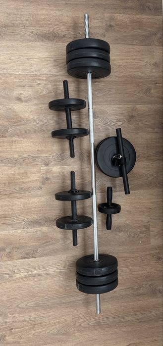 Продам гантелі, штангу, колесо для пресу