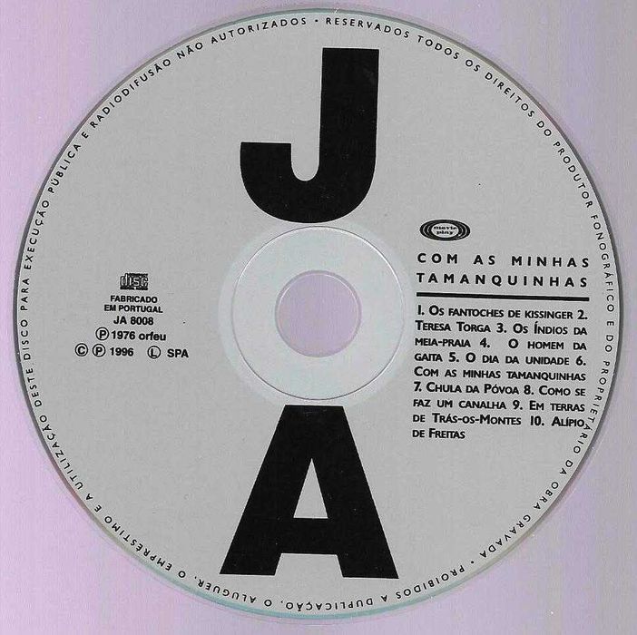 José Afonso - - - - - Com as Minhas Tamanquinhas - - - - - CD